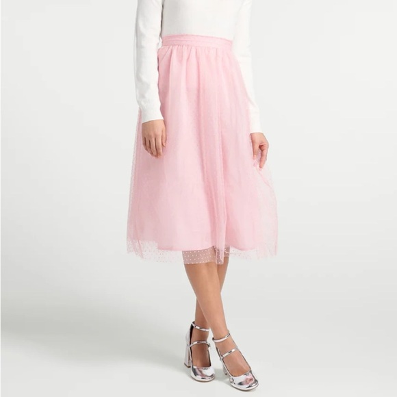 Modcloth Women’s Coquette Elegant Swiss Dot Pinks Tulle Skirt Sz 14/ Large - Picture 3 of 10